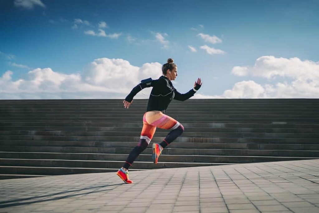 Strength Training for Runners: Runner lifting weights to boost speed and endurance.
